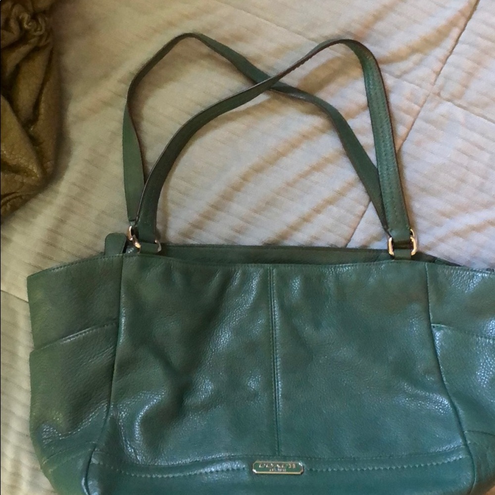 Coach Leather Carrie Tote - Green